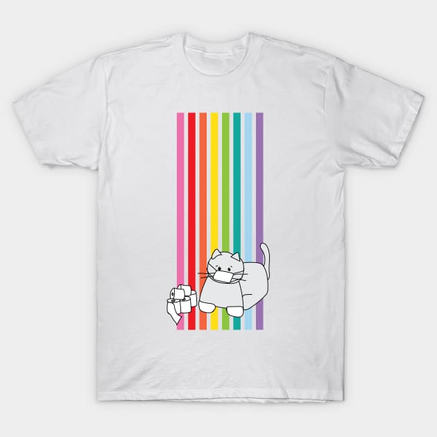 Corona Cat Rainbow T-Shirt by kristinbell